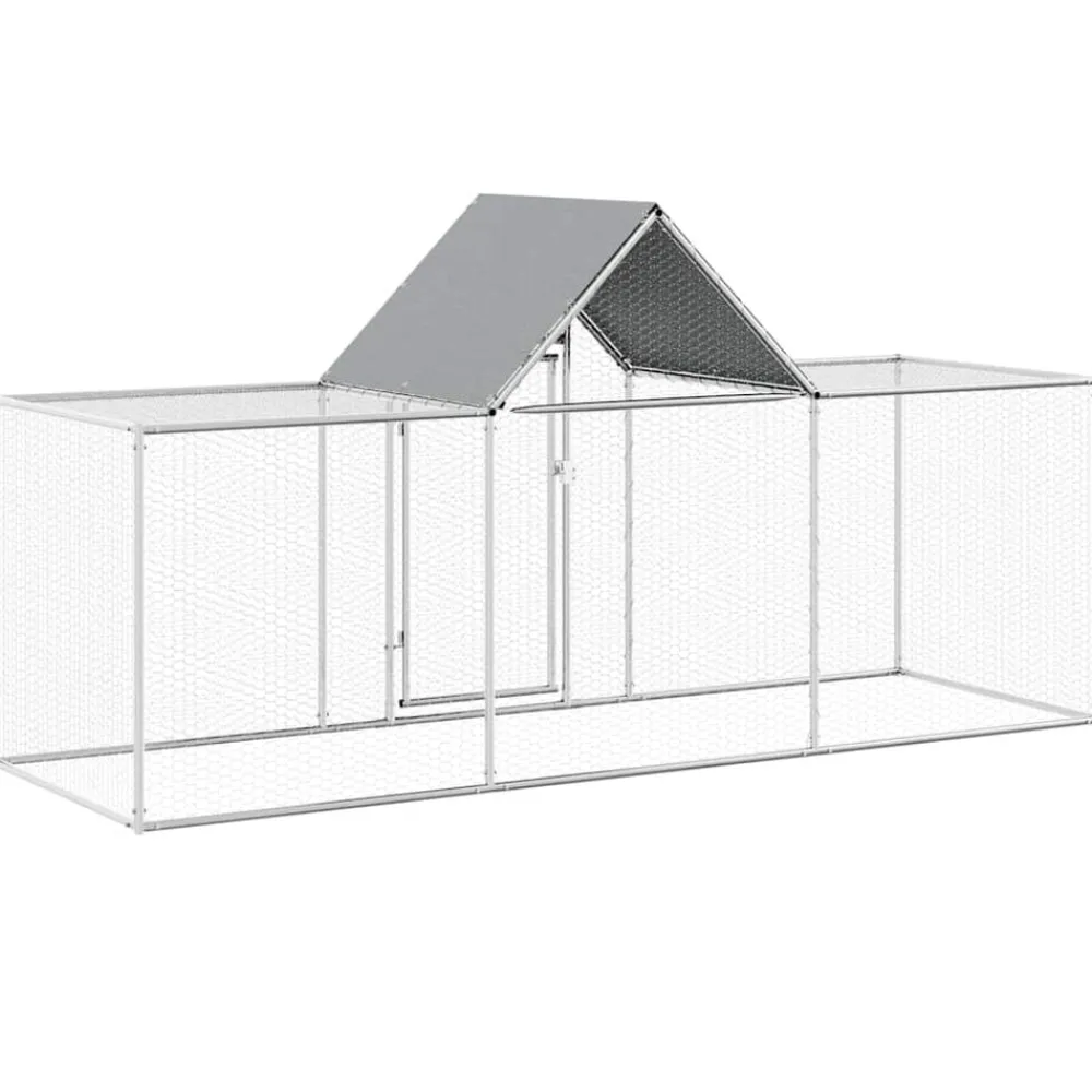 vidaXL Productos Para Mascotas-Gallinero acero galvanizado 3x1x1,5 m