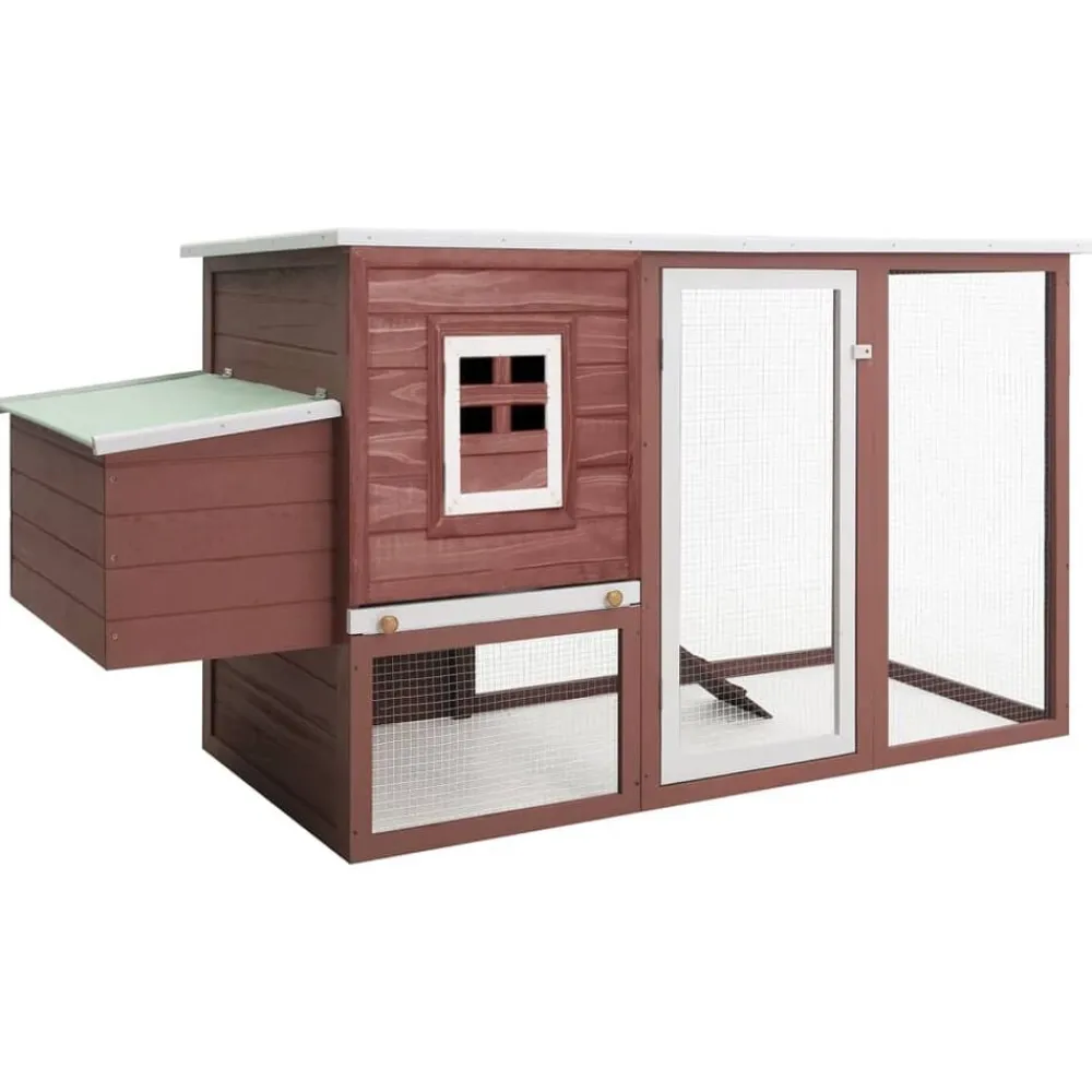 vidaXL Gallinero con 1 jaula para huevos madera marrón Marrón Best