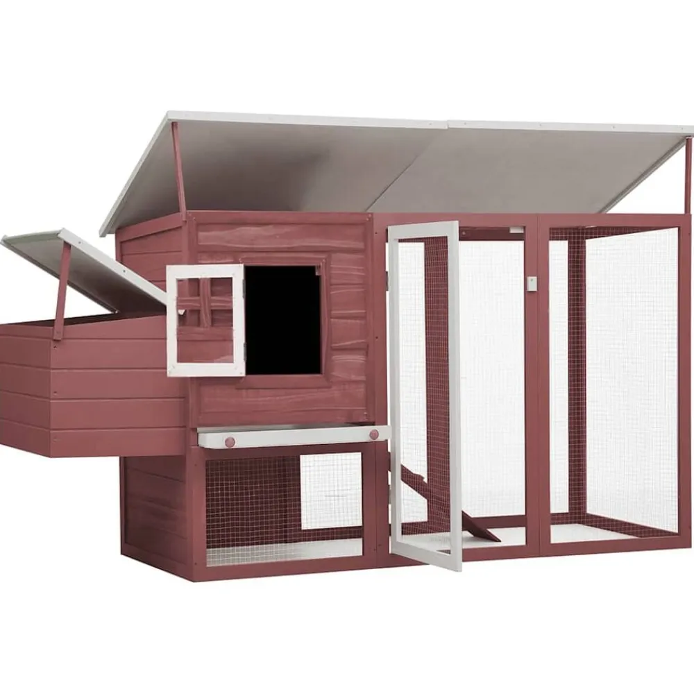 vidaXL Gallinero con 1 jaula para huevos madera marrón Marrón Best