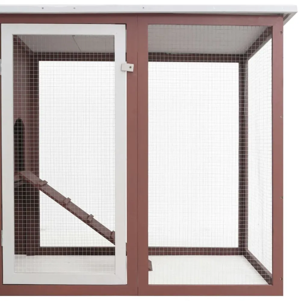 vidaXL Gallinero con 1 jaula para huevos madera marrón Marrón Best