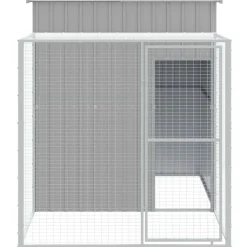 vidaXL Gallinero con corral acero galvanizado 165x251x181cm Gris claro Best
