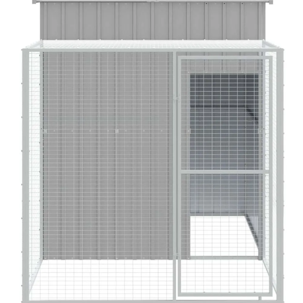 vidaXL Gallinero con corral acero galvanizado 165x251x181cm Gris claro Best