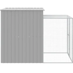 vidaXL Gallinero con corral acero galvanizado 165x251x181cm Gris claro Best