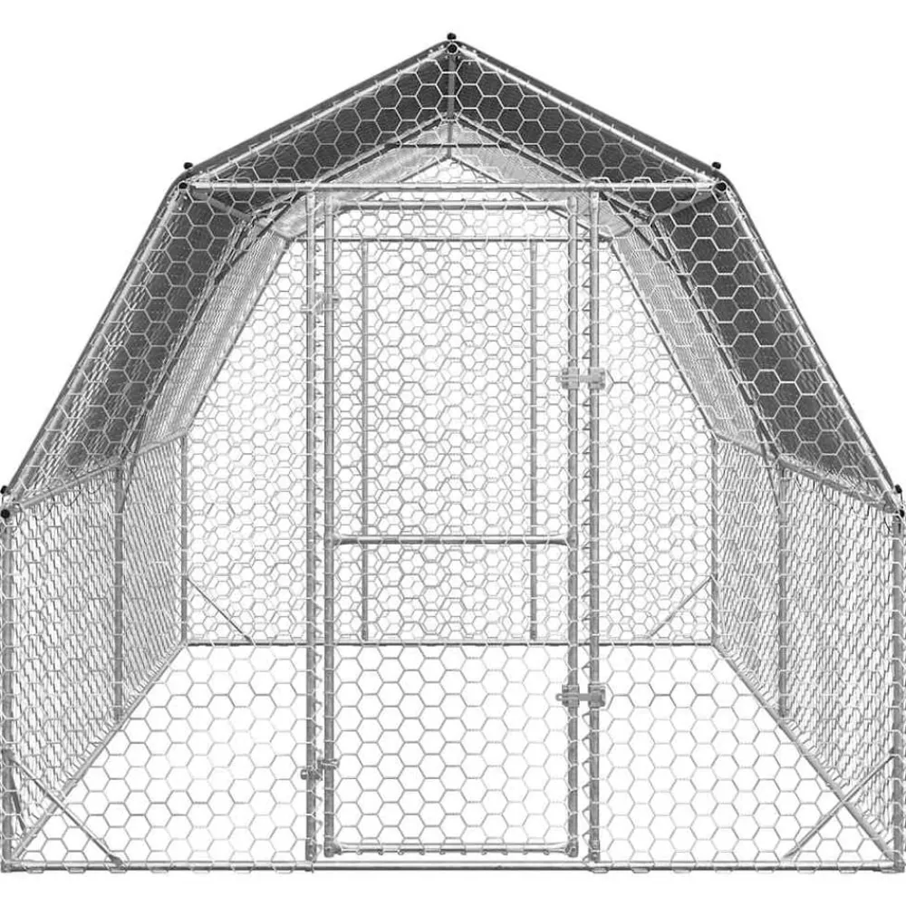 vidaXL Productos Para Mascotas-Gallinero con techo 2,5x4x2,25 m acero galvanizado