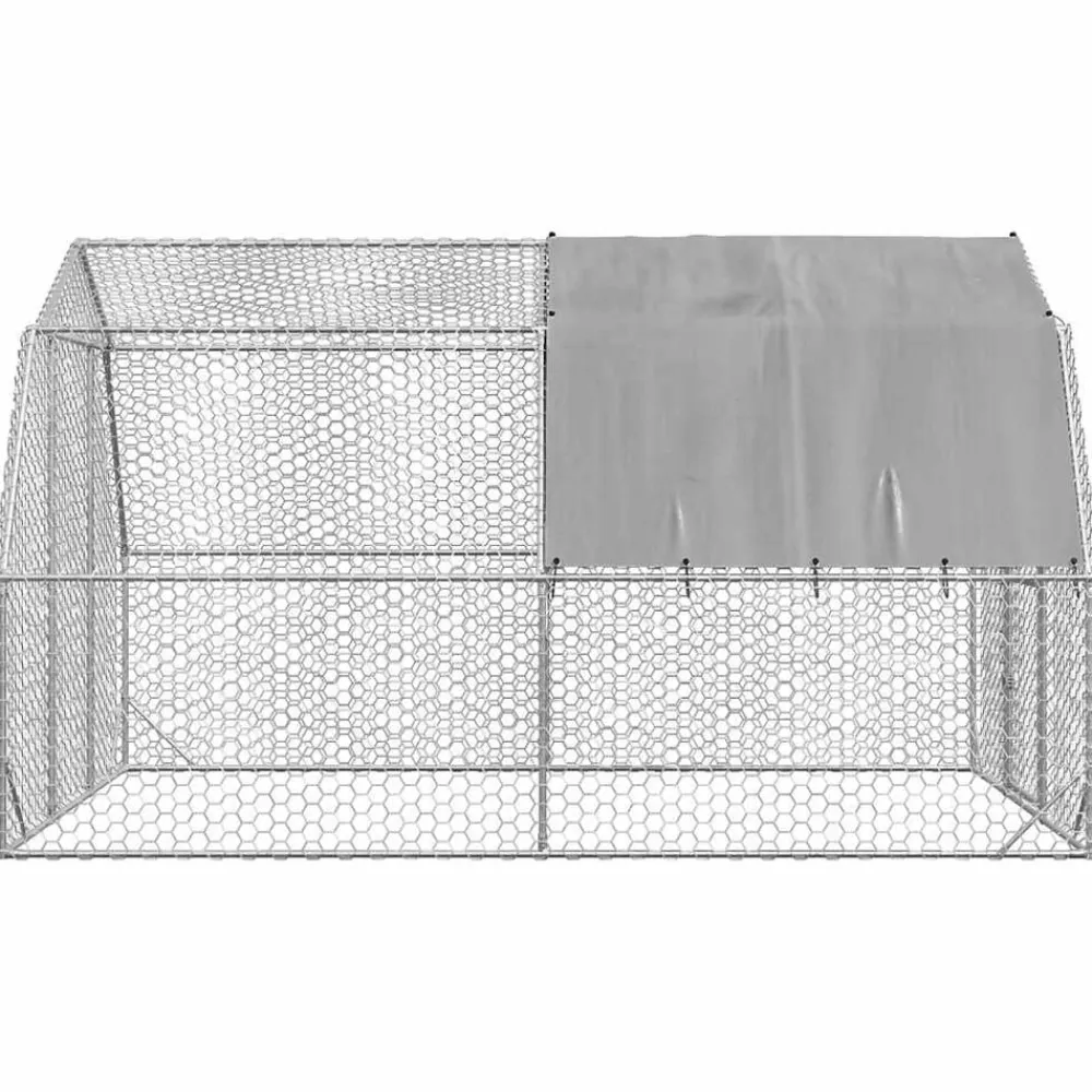 vidaXL Productos Para Mascotas-Gallinero con techo 2,5x4x2,25 m acero galvanizado