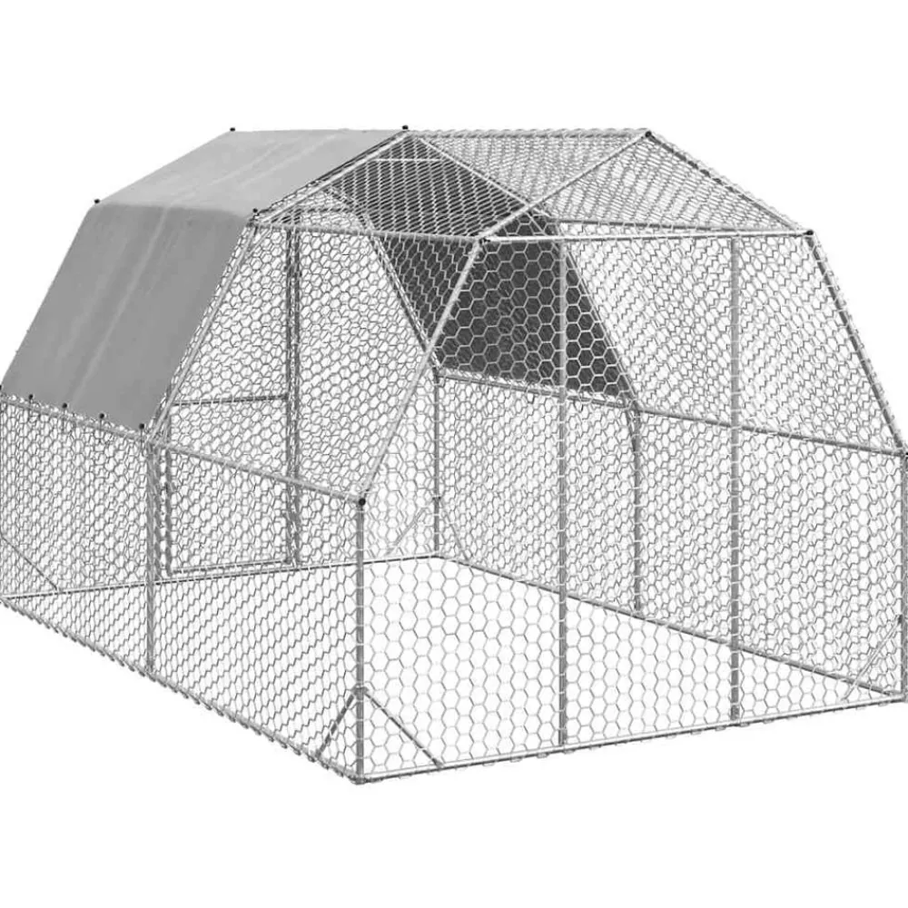 vidaXL Productos Para Mascotas-Gallinero con techo 2,5x4x2,25 m acero galvanizado