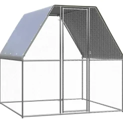vidaXL Gallinero de acero galvanizado plateado y gris 2x2x2 m Online