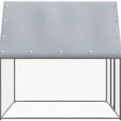 vidaXL Gallinero de acero galvanizado plateado y gris 2x2x2 m Online