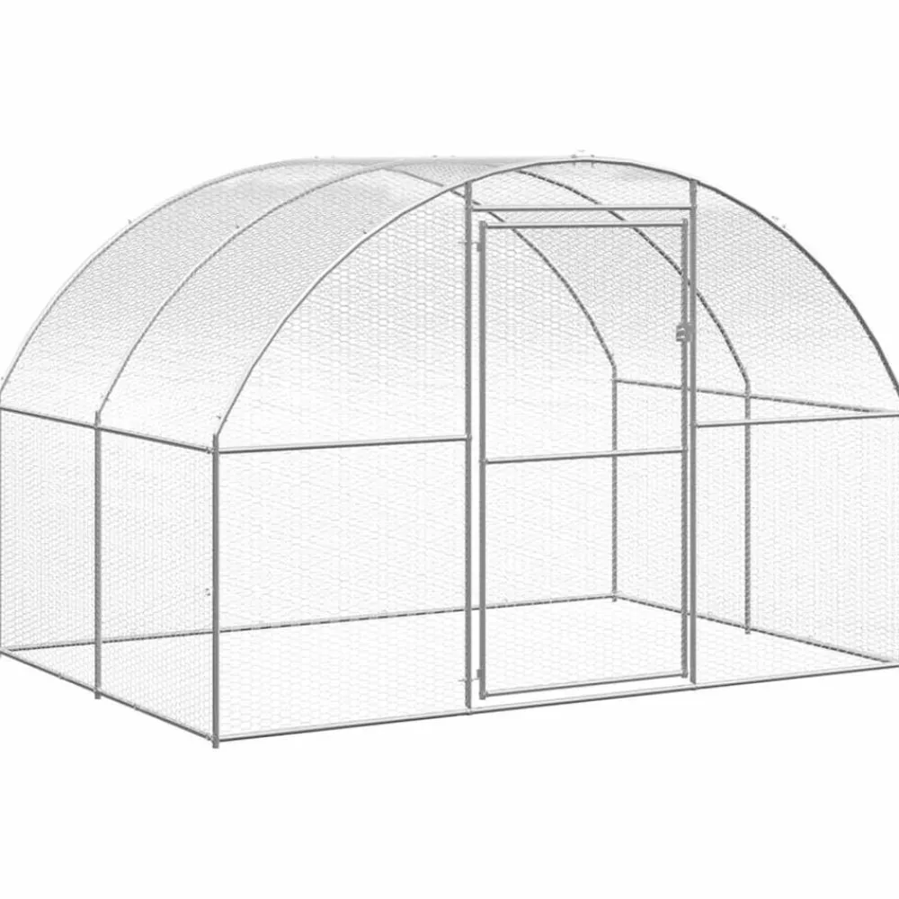 vidaXL Productos Para Mascotas-Gallinero de exterior de acero galvanizado 3x2x2 m