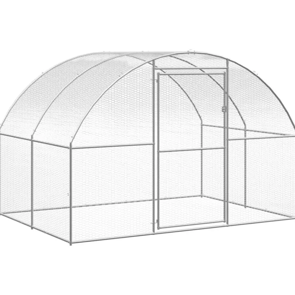vidaXL Productos Para Mascotas-Gallinero de exterior de acero galvanizado 3x2x2 m