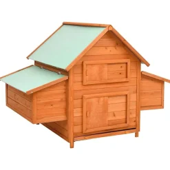 vidaXL Productos Para Mascotas-Gallinero de madera maciza de abeto rojo 150x96x110 cm
