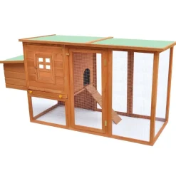 vidaXL Gallinero de madera con 1 jaula para huevos Latón New