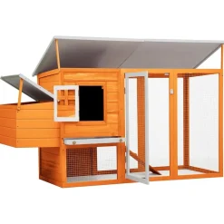 vidaXL Gallinero de madera con 1 jaula para huevos Latón New