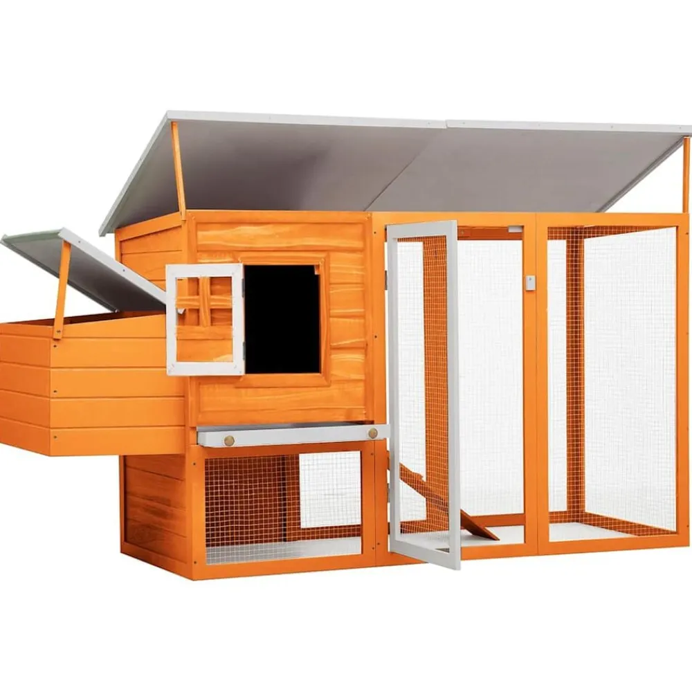 vidaXL Gallinero de madera con 1 jaula para huevos Latón New