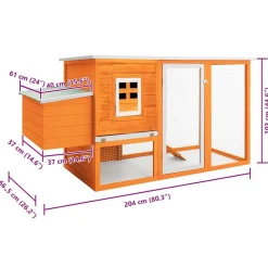 vidaXL Gallinero de madera con 1 jaula para huevos Latón New