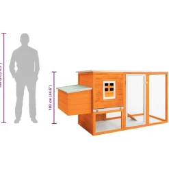 vidaXL Gallinero de madera con 1 jaula para huevos Latón New