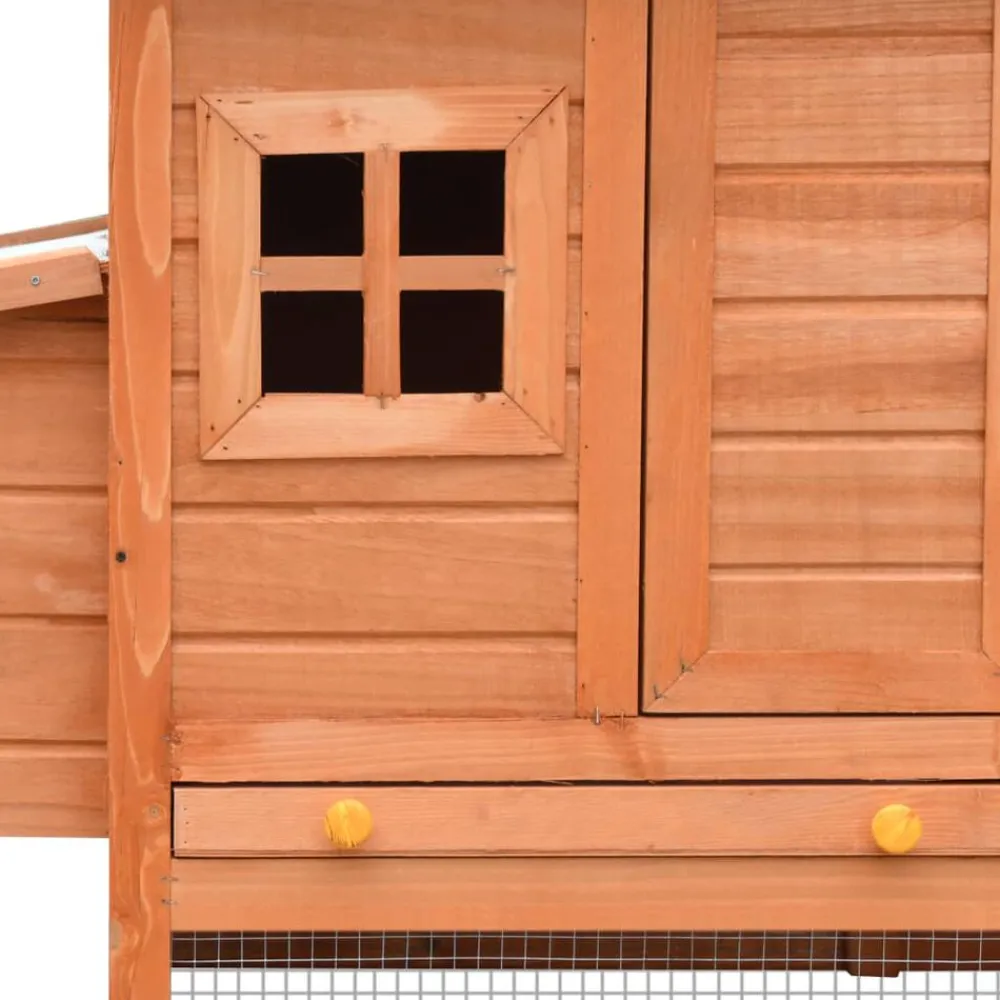 vidaXL Gallinero madera maciza pino y abeto 170x81x110 cm Marrón New