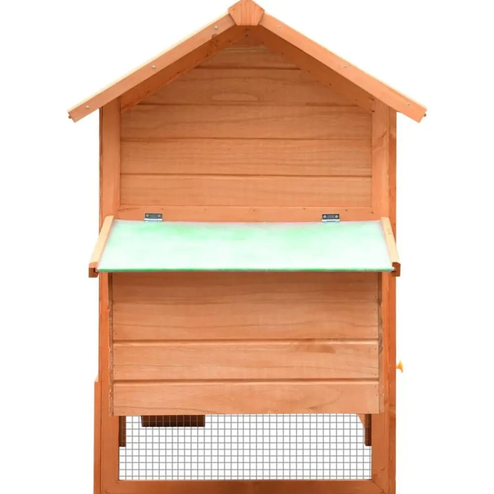 vidaXL Gallinero madera maciza pino y abeto 170x81x110 cm Marrón New