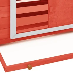 vidaXL Gallinero madera maciza de abeto 150x96x110 cm Rojo y blanco Online
