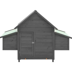 vidaXL Gallinero madera maciza de abeto 150x96x110 cm Gris y blanco Best