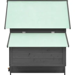 vidaXL Gallinero madera maciza de abeto 150x96x110 cm Gris y blanco Best