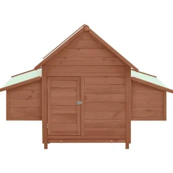vidaXL Productos Para Mascotas-Gallinero madera maciza de abeto moca y blanco 150x96x110 cm