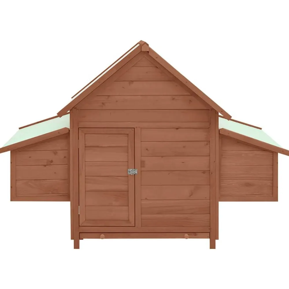 vidaXL Productos Para Mascotas-Gallinero madera maciza de abeto moca y blanco 150x96x110 cm