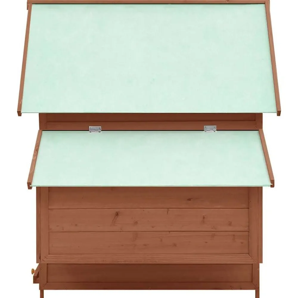 vidaXL Productos Para Mascotas-Gallinero madera maciza de abeto moca y blanco 150x96x110 cm