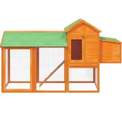 vidaXL Gallinero madera maciza de pino marrón 193x65x117 cm Marrón Hot