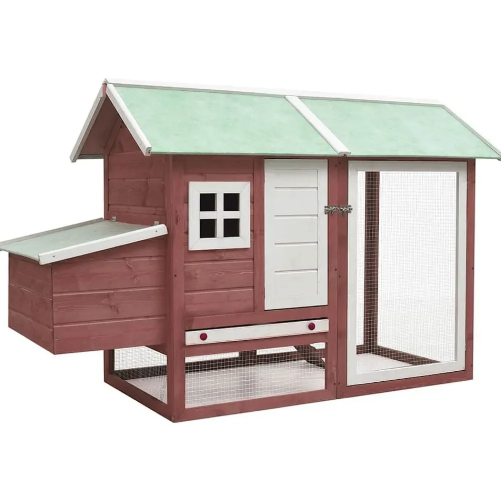 vidaXL Productos Para Mascotas-Gallinero madera maciza de pino y abeto 170x81x110 cm