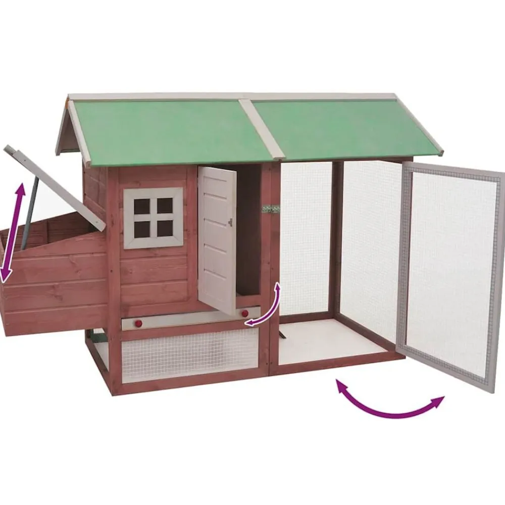 vidaXL Productos Para Mascotas-Gallinero madera maciza de pino y abeto 170x81x110 cm