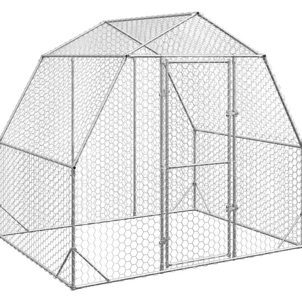 vidaXL Productos Para Mascotas-Gallinero 2,5x2x2,25 m acero galvanizado