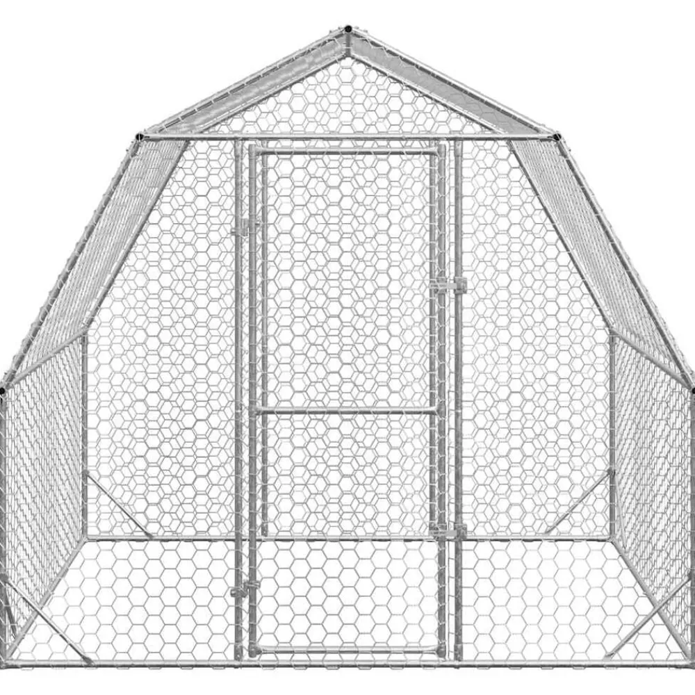 vidaXL Productos Para Mascotas-Gallinero 2,5x2x2,25 m acero galvanizado