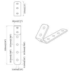 vidaXL Accesorios De Bricolaje-Ganchos 2 pcs Negro M5 x 110 mm Hierro