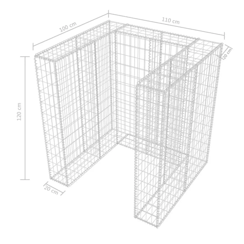 vidaXL Gaviones para ocultar contenedor acero 110x100x120 cm Best