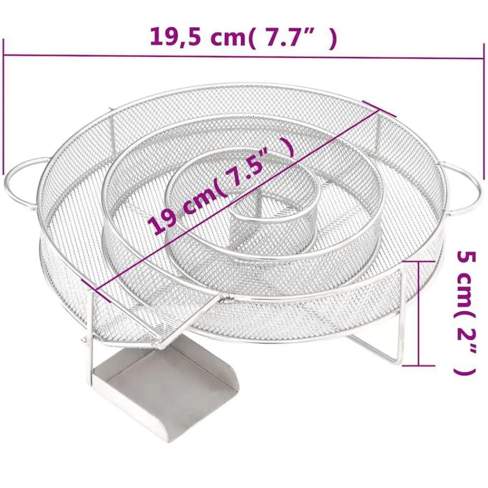 vidaXL Cocina Y Comedor-Generador de humo frío redondo acero inoxidable 19,5 cm