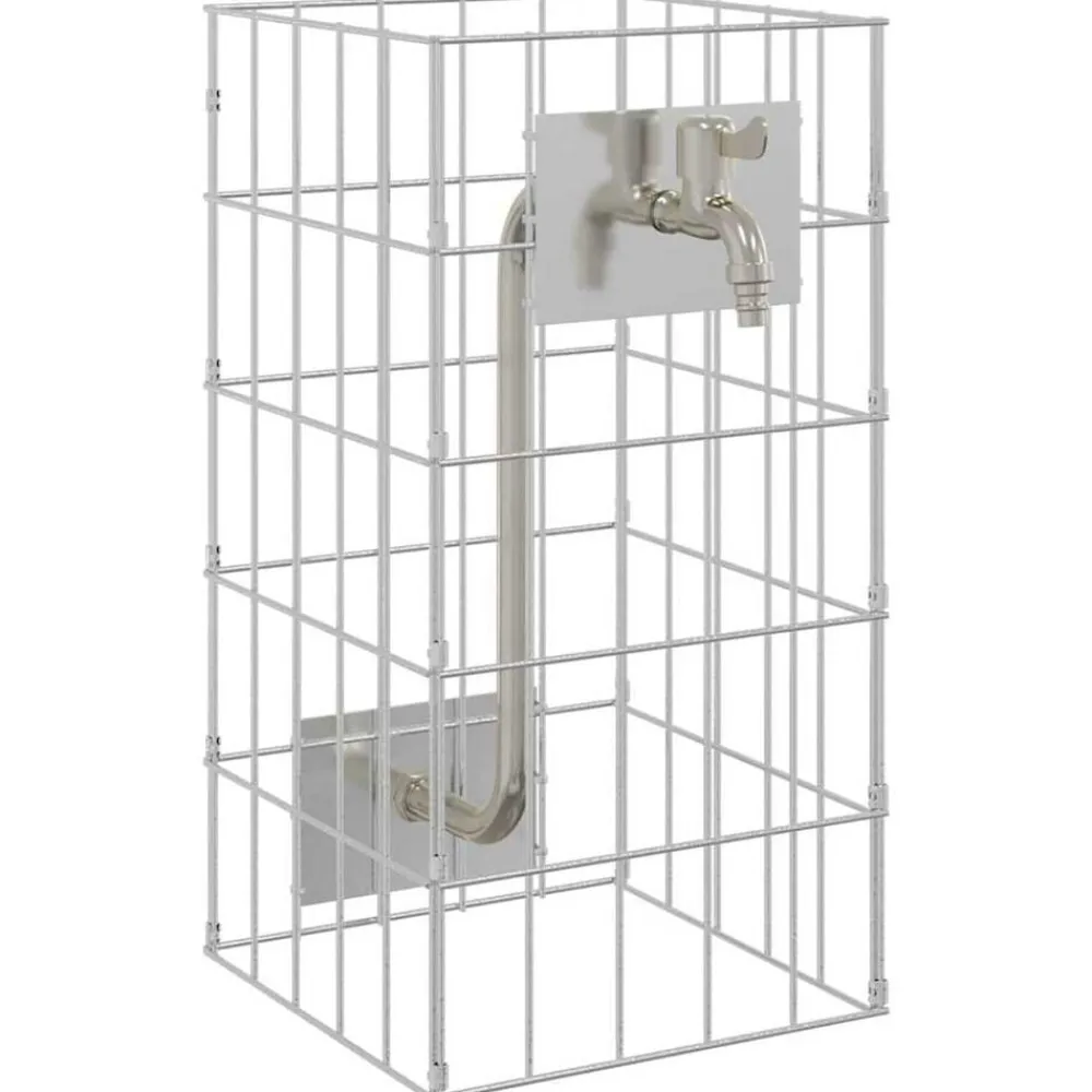 vidaXL Grifo de Gabión Plateado 26 x 25 x 50 cm Acero inoxidable Sale