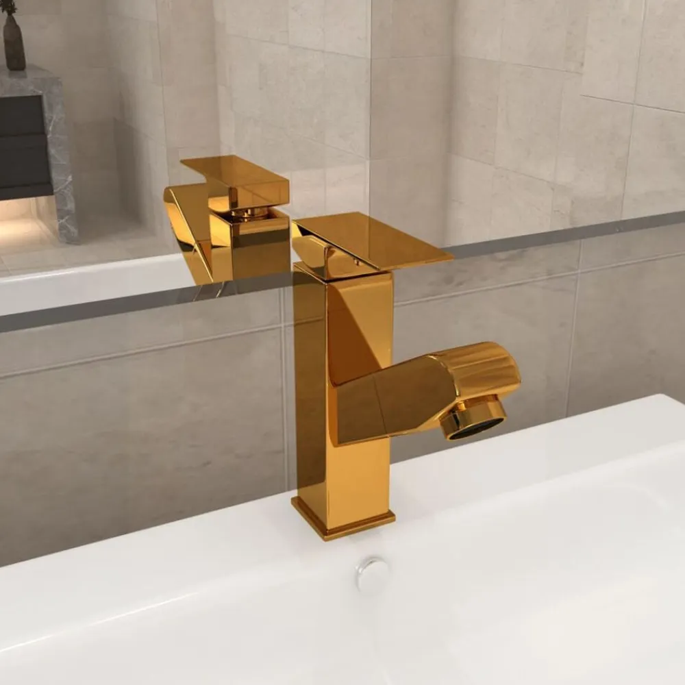 vidaXL Fontanería-Grifo de lavabo de baño con función extraíble negro 157x172 mm