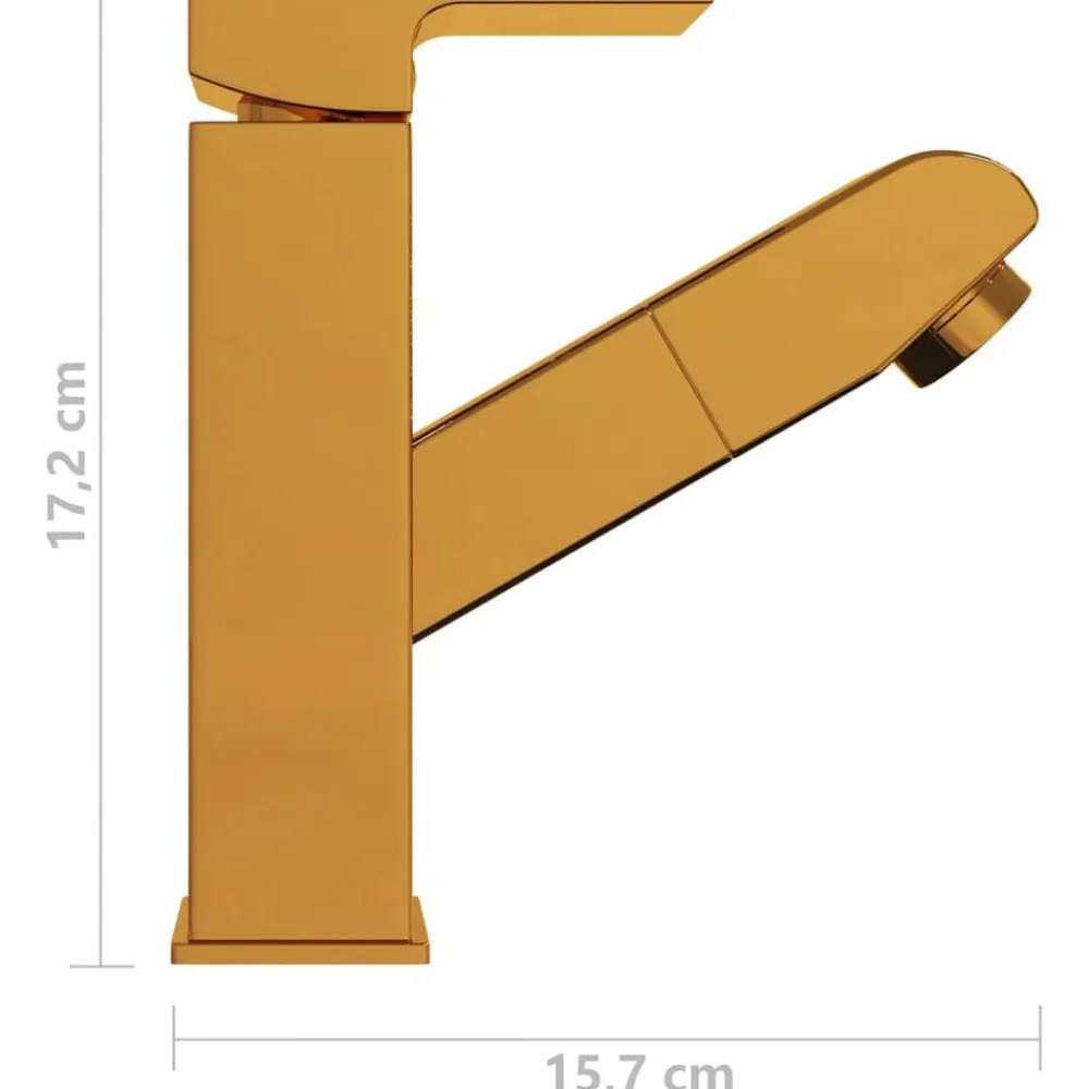 vidaXL Fontanería-Grifo de lavabo de baño con función extraíble negro 157x172 mm