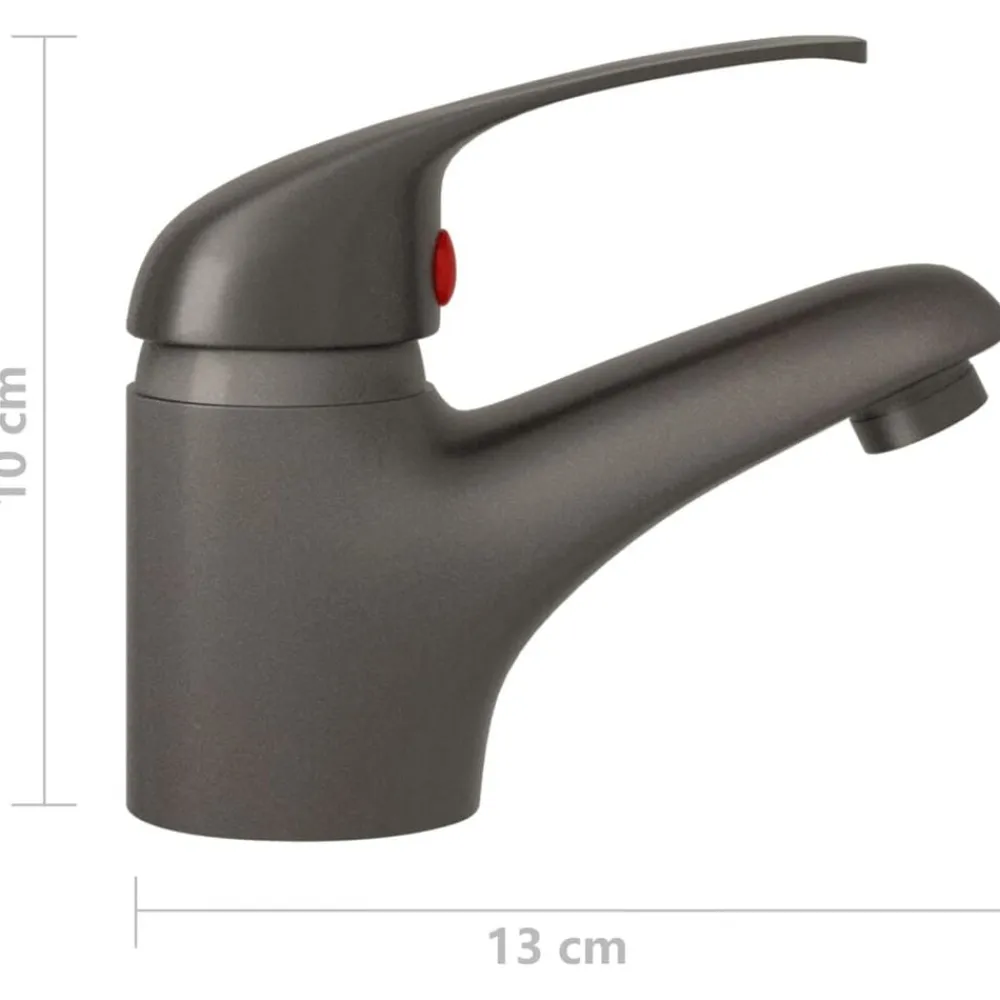 vidaXL Grifo mezclador de lavabo 13x10 cm Gris Best