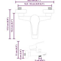 vidaXL Fontanería-Grifo Mezclador de Ducha G 1 / 2 pulgadas