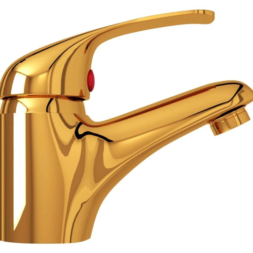 vidaXL Grifo mezclador de lavabo 13x10 cm Dorado Outlet