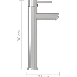 vidaXL Grifo mezclador de cuarto de baño 12x30 cm Plateado Online