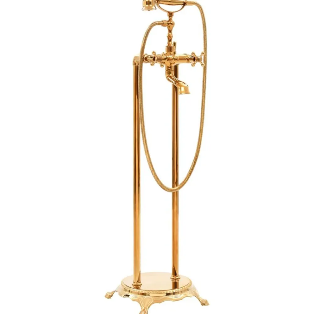 vidaXL Grifo para bañera de pie acero inoxidable 99,5 cm Dorado Hot