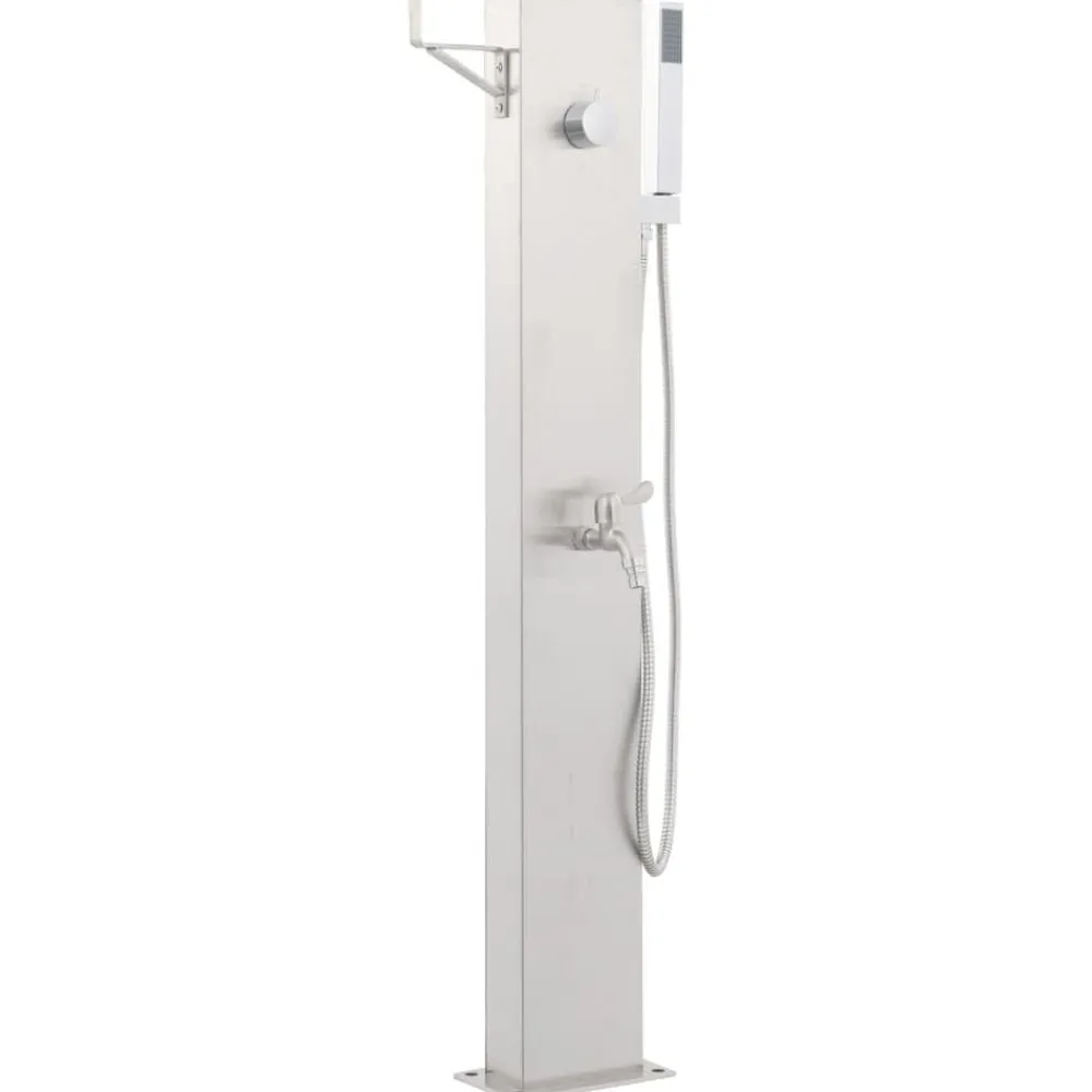 vidaXL Grifo para ducha de jardín acero inoxidable 110 cm Discount