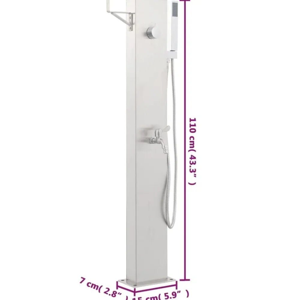 vidaXL Grifo para ducha de jardín acero inoxidable 110 cm Discount