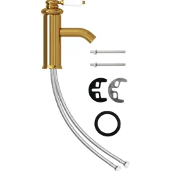 vidaXL Grifo para lavabo de baño 130x180 mm Dorado