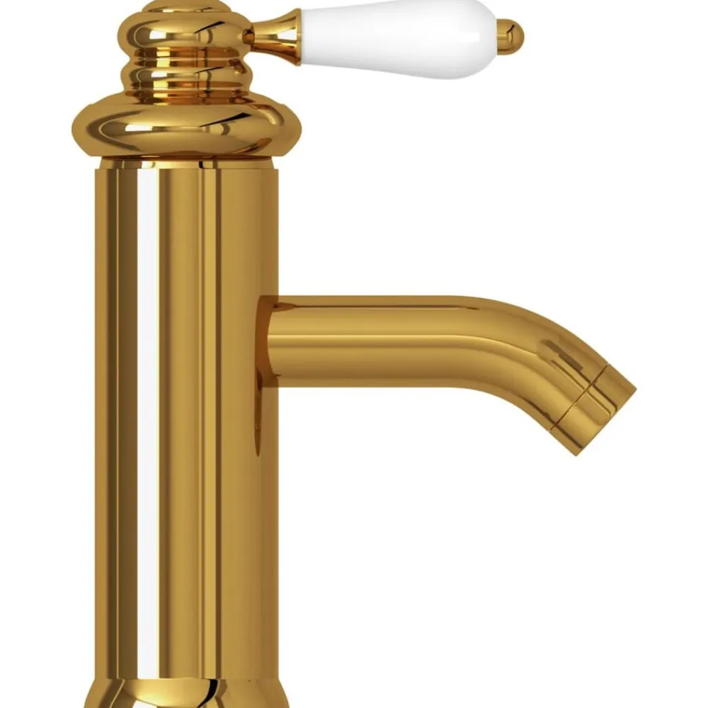 vidaXL Grifo para lavabo de baño 130x180 mm Dorado