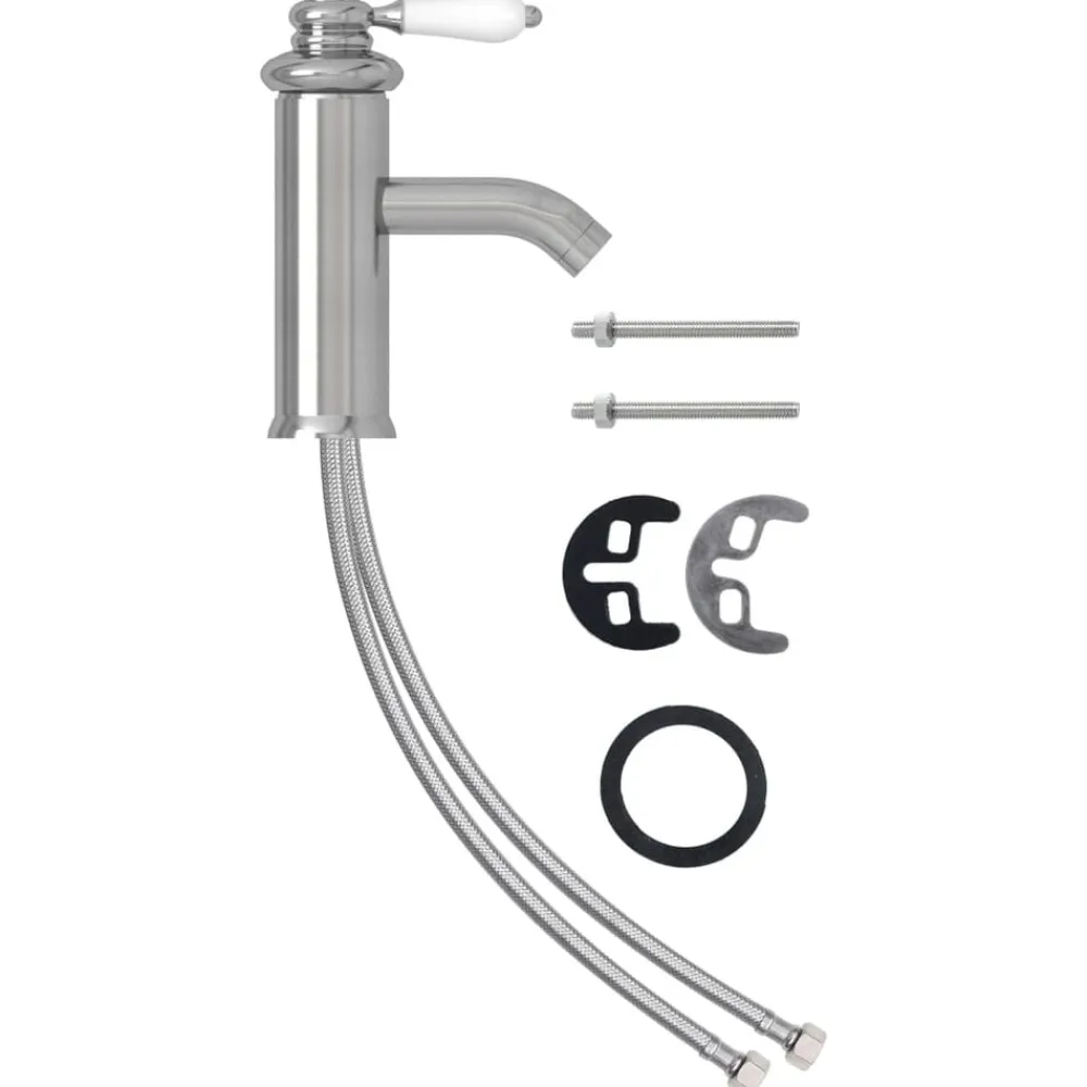 vidaXL Grifo para lavabo de baño 130x180 mm Plateado