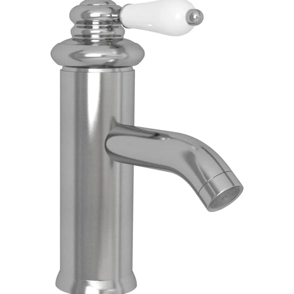 vidaXL Grifo para lavabo de baño 130x180 mm Plateado